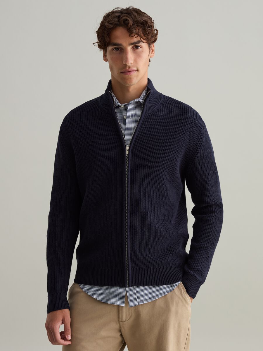 Full-zip cardigan with high neck_1