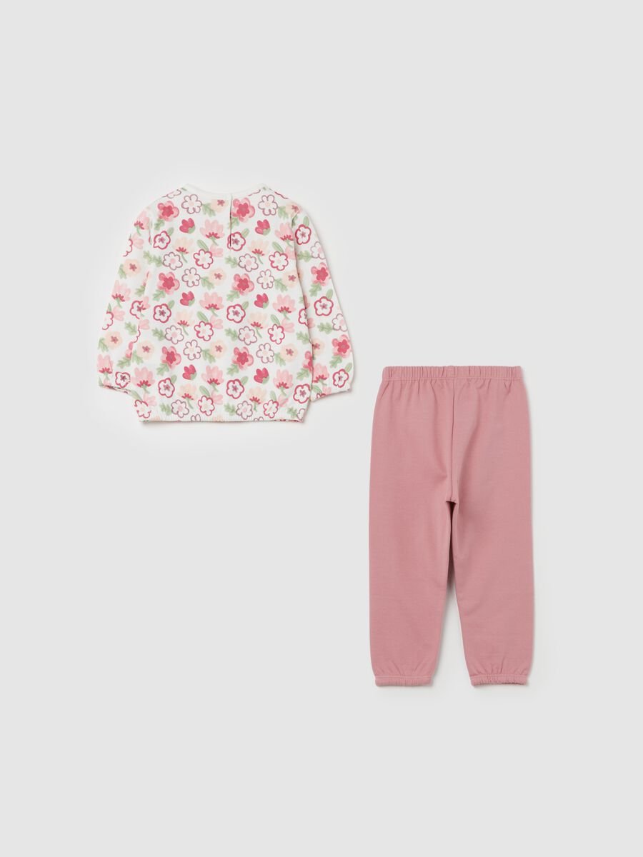 Organic cotton pyjamas with small flowers print_1