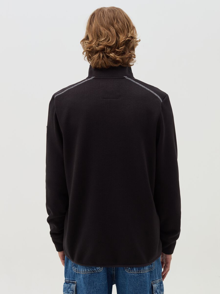 Full-zip sweatshirt with high neck, embroidery and logo patch_2