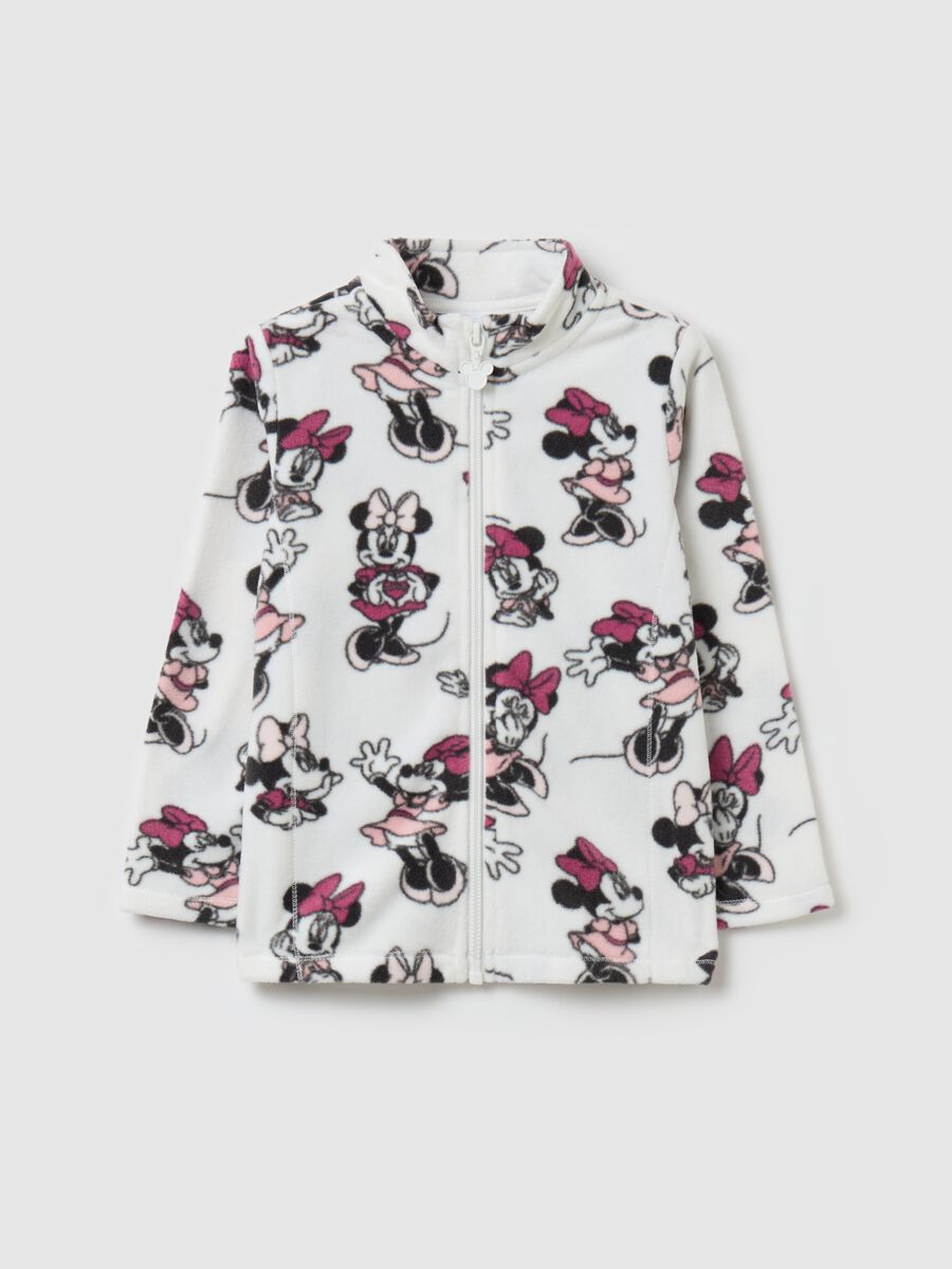 Full-zip sweatshirt in fleece with Minnie Mouse print_0