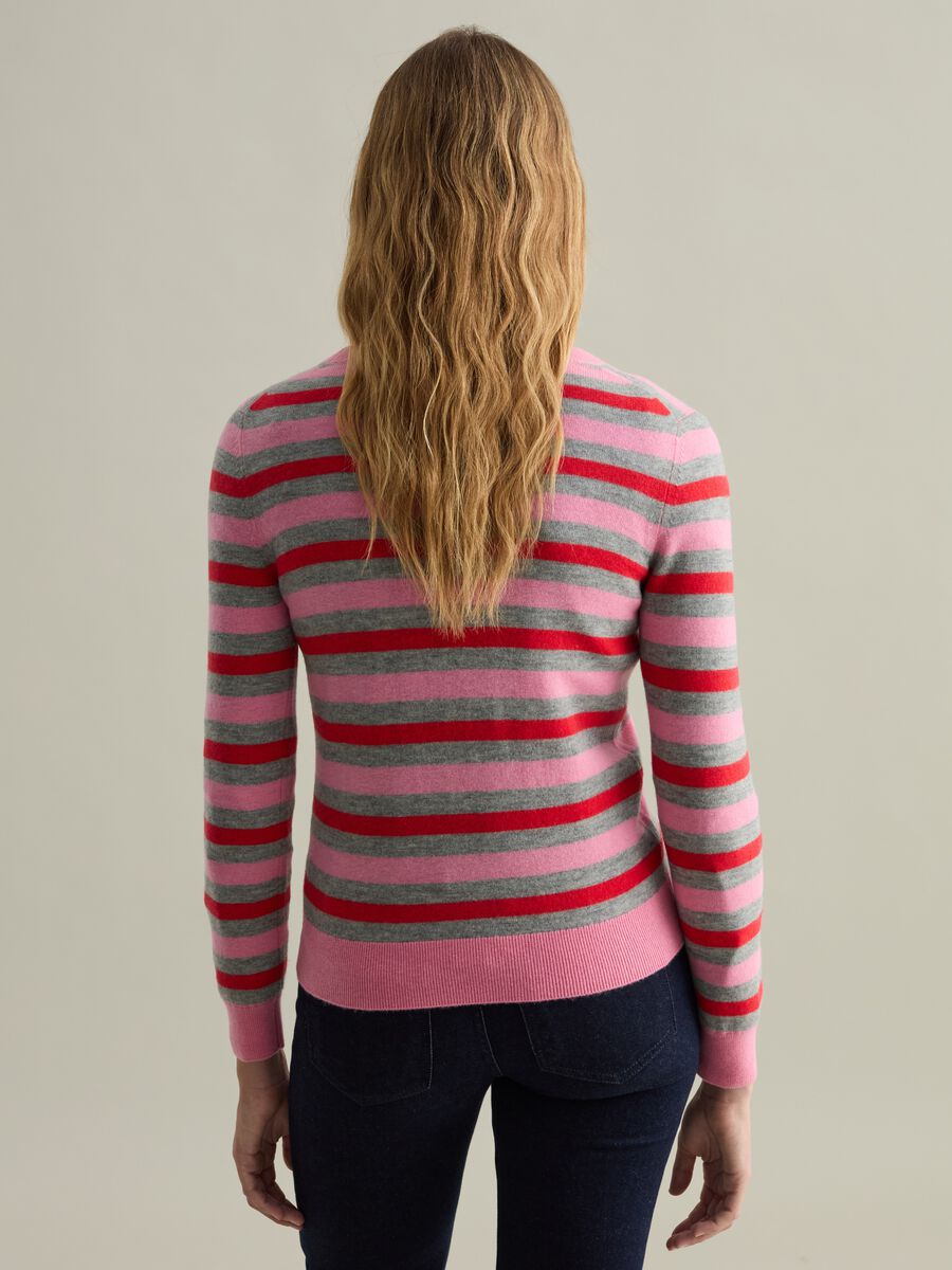 Pullover in lana a righe multicolor_2