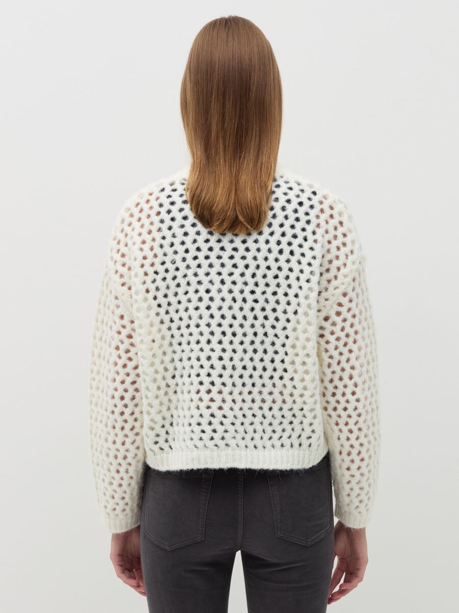 Crop top with openwork knit_2