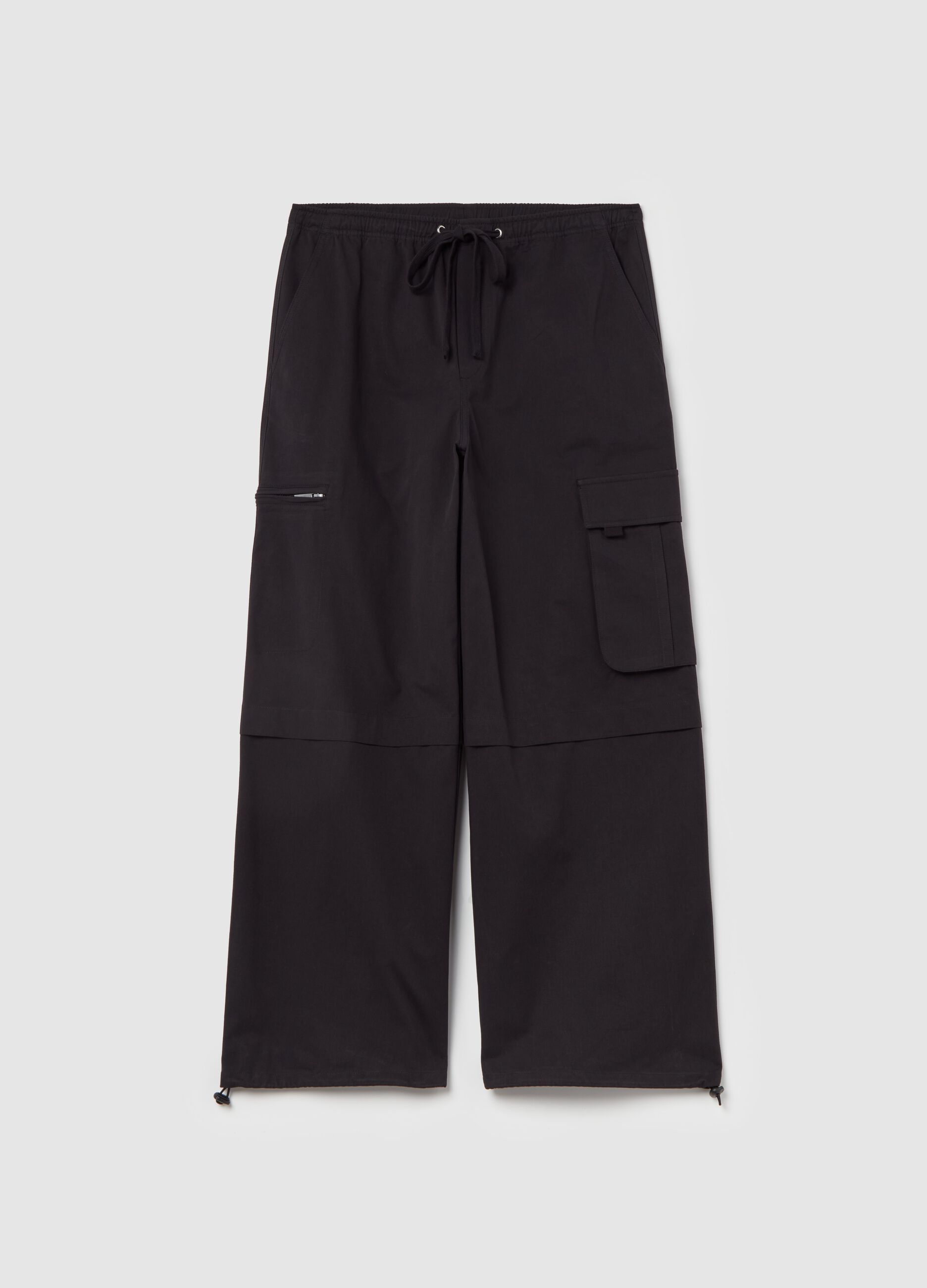 Cotton cargo parachute trousers