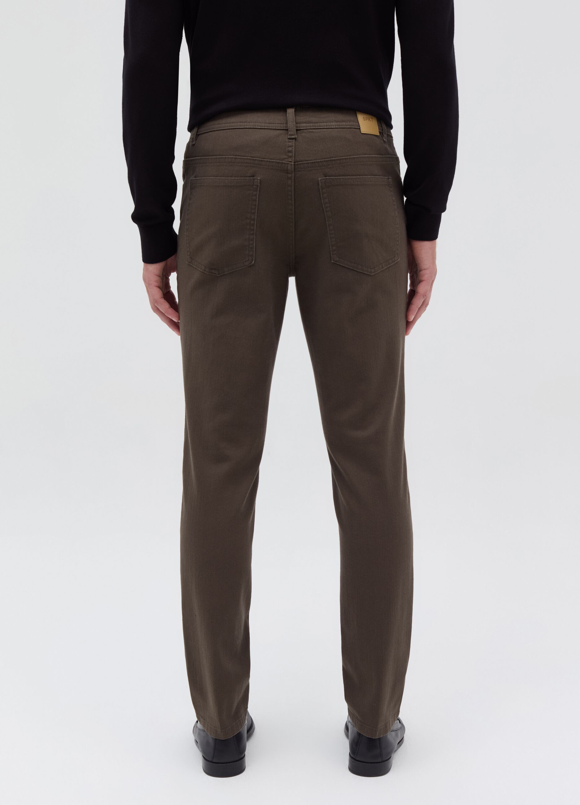 Stretch twill trousers with five pockets