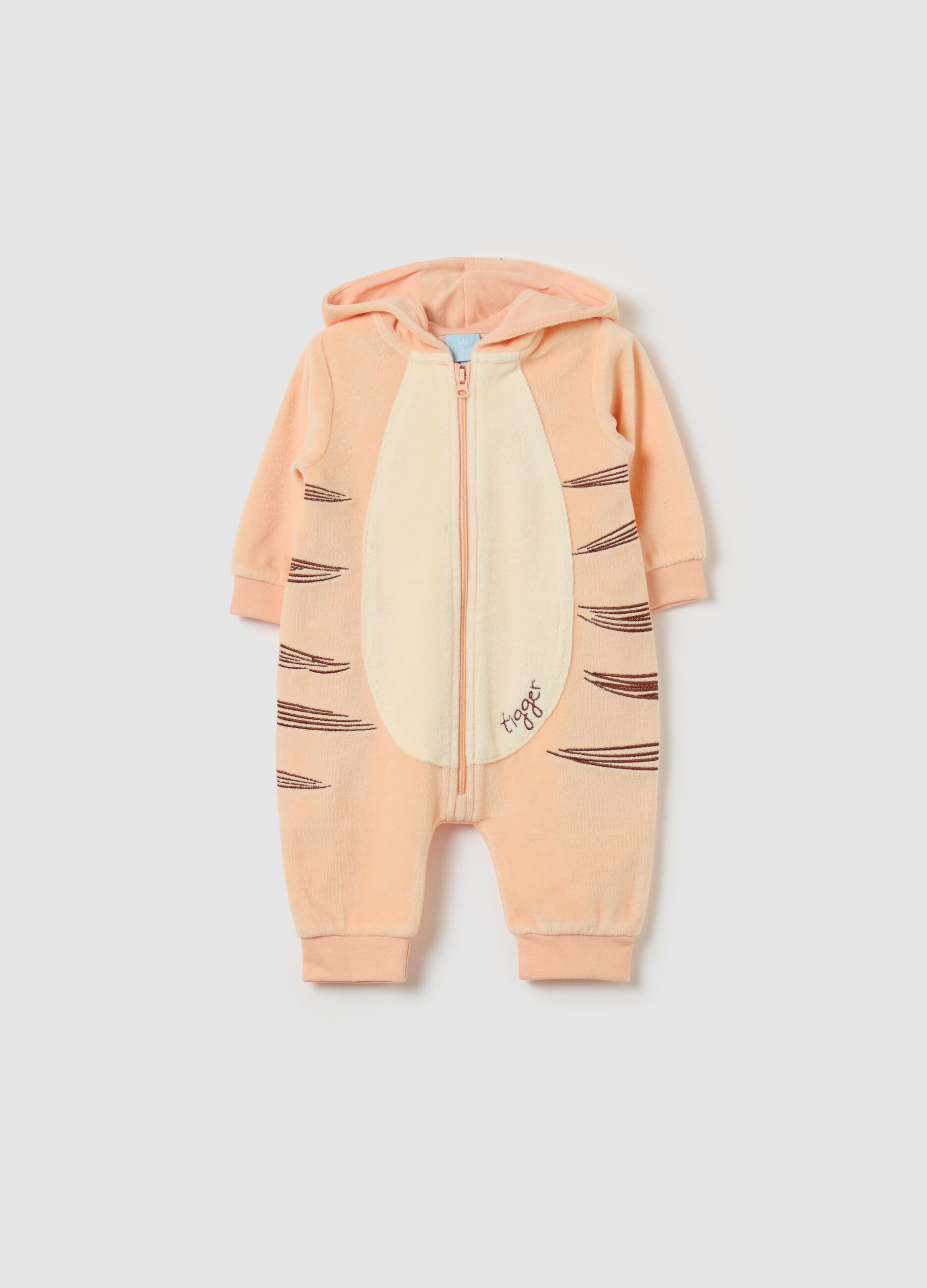 Velour onesie with Tigger embroidery