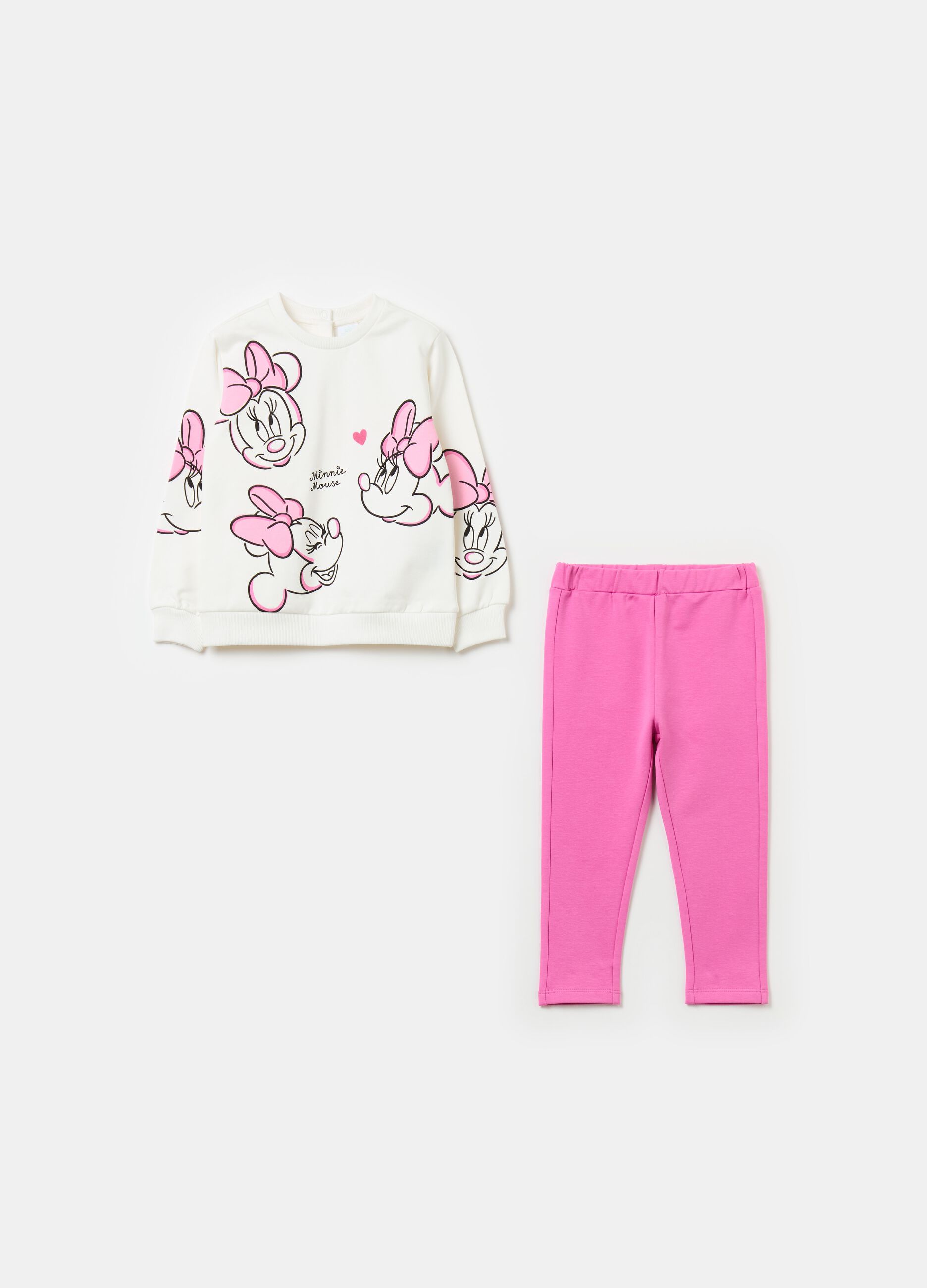 Fleece jogging set with Minnie Mouse print