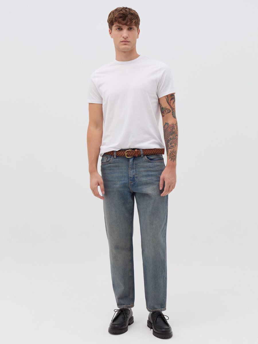 Balloon-fit acid-wash jeans_0