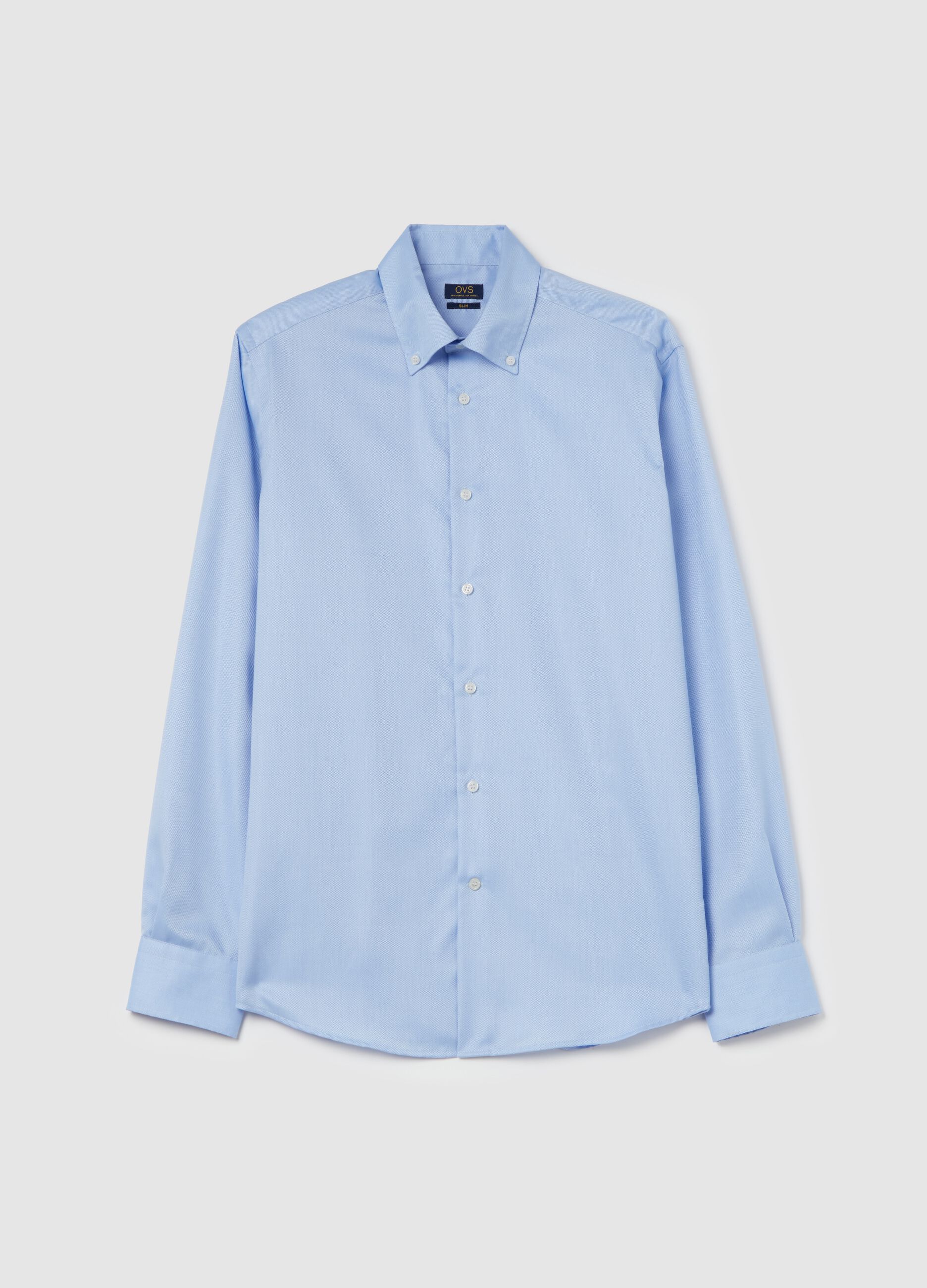 Slim-fit shirt in double-twist Oxford cotton