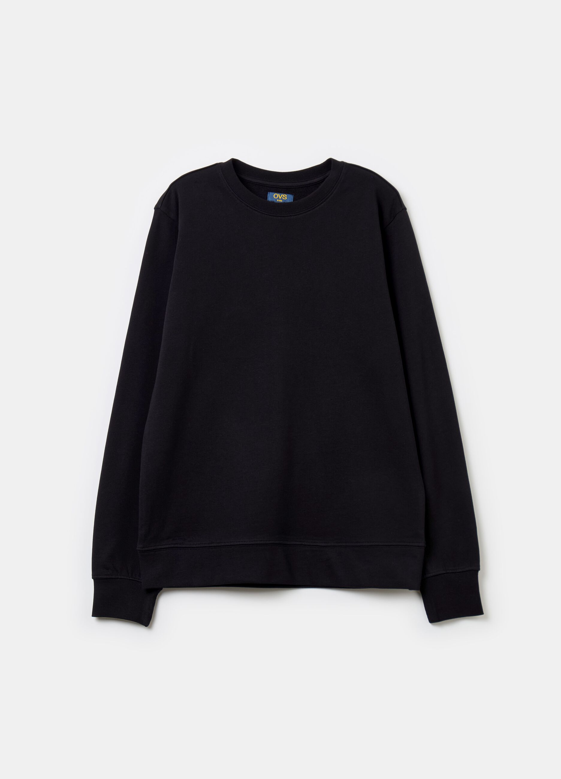 Solid colour sweatshirt with round neck