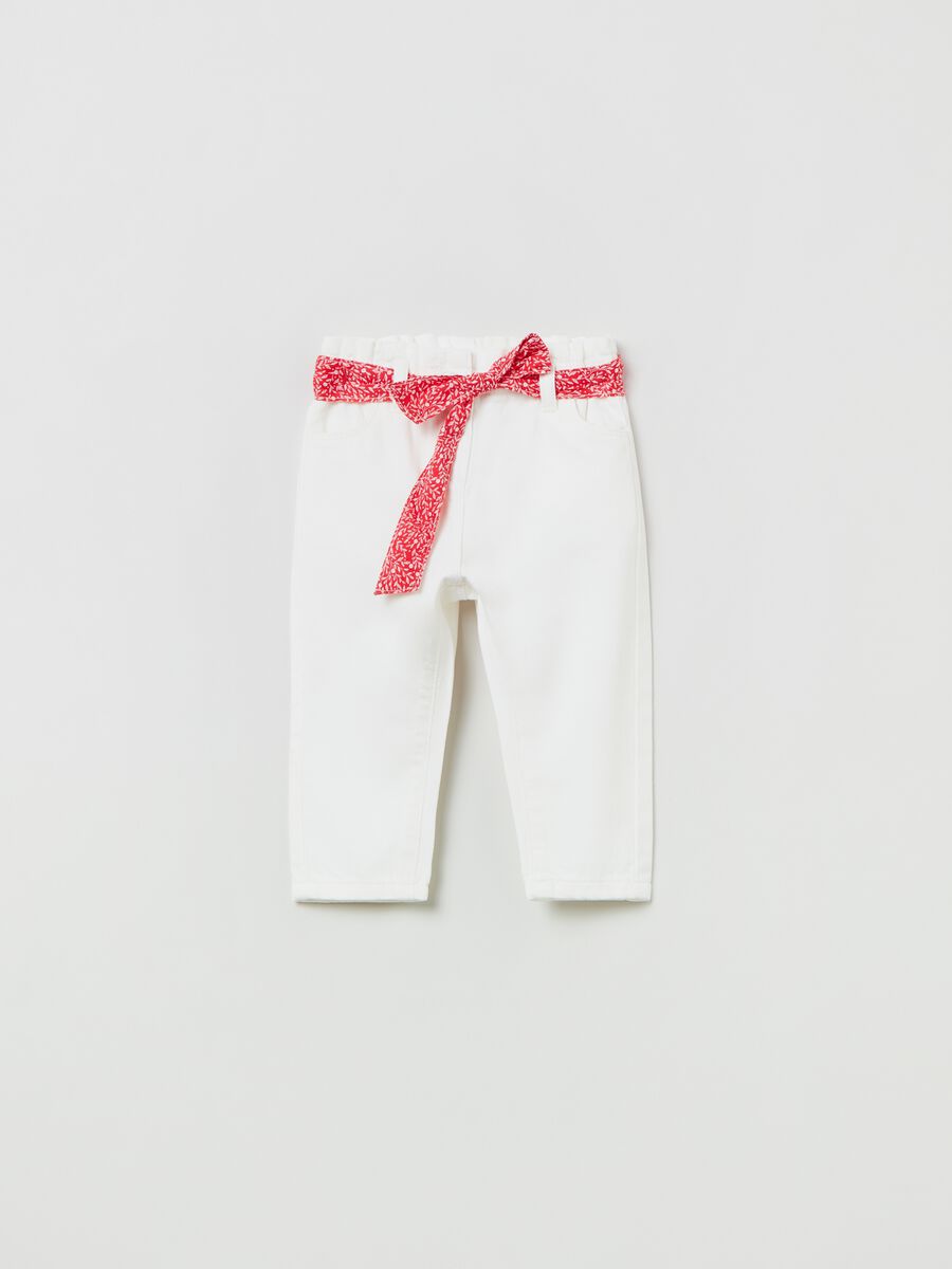Baggy-fit cotton jeans with belt_0