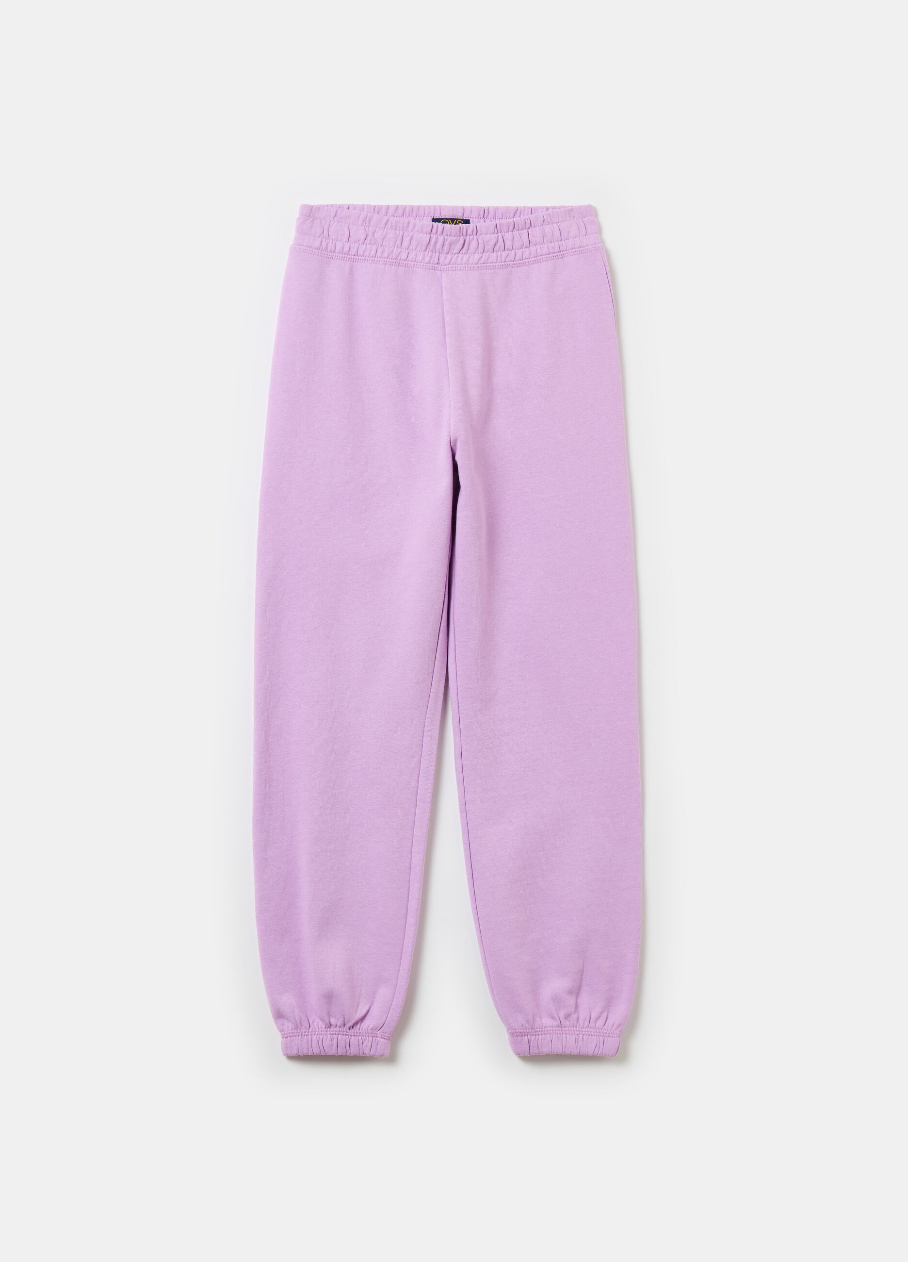 Fleece joggers with elasticated edging