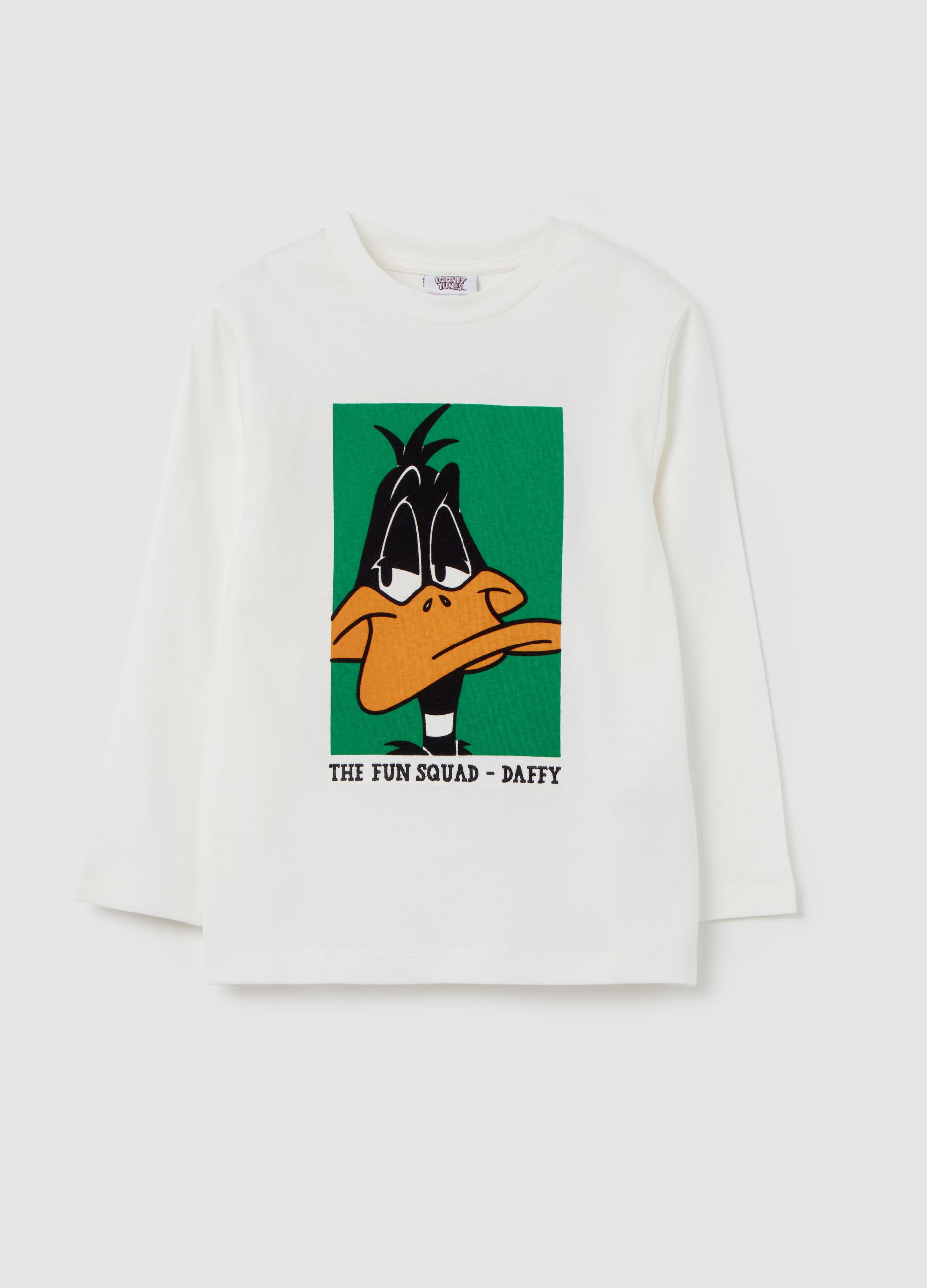 Long-sleeved T-shirt with Daffy Duck print