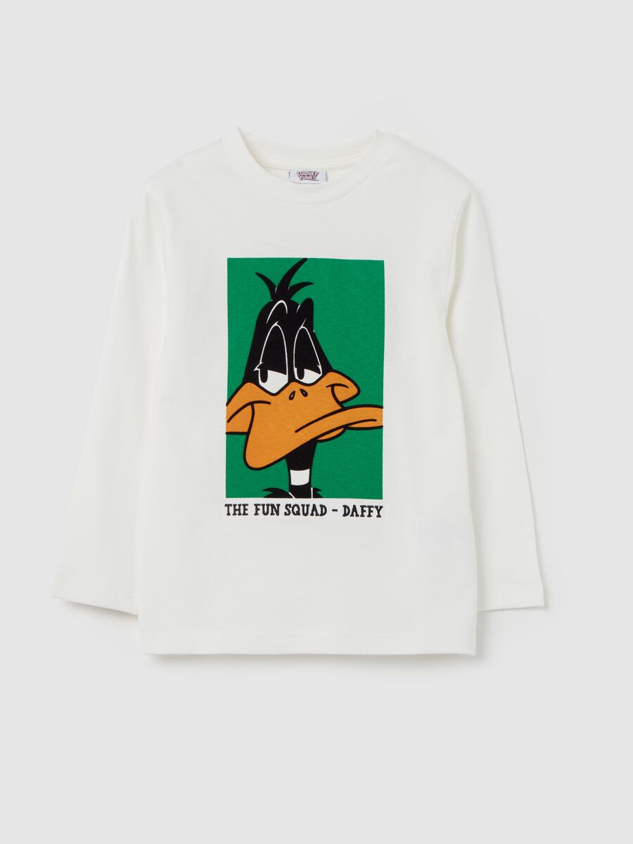 Long-sleeved T-shirt with Daffy Duck print_0