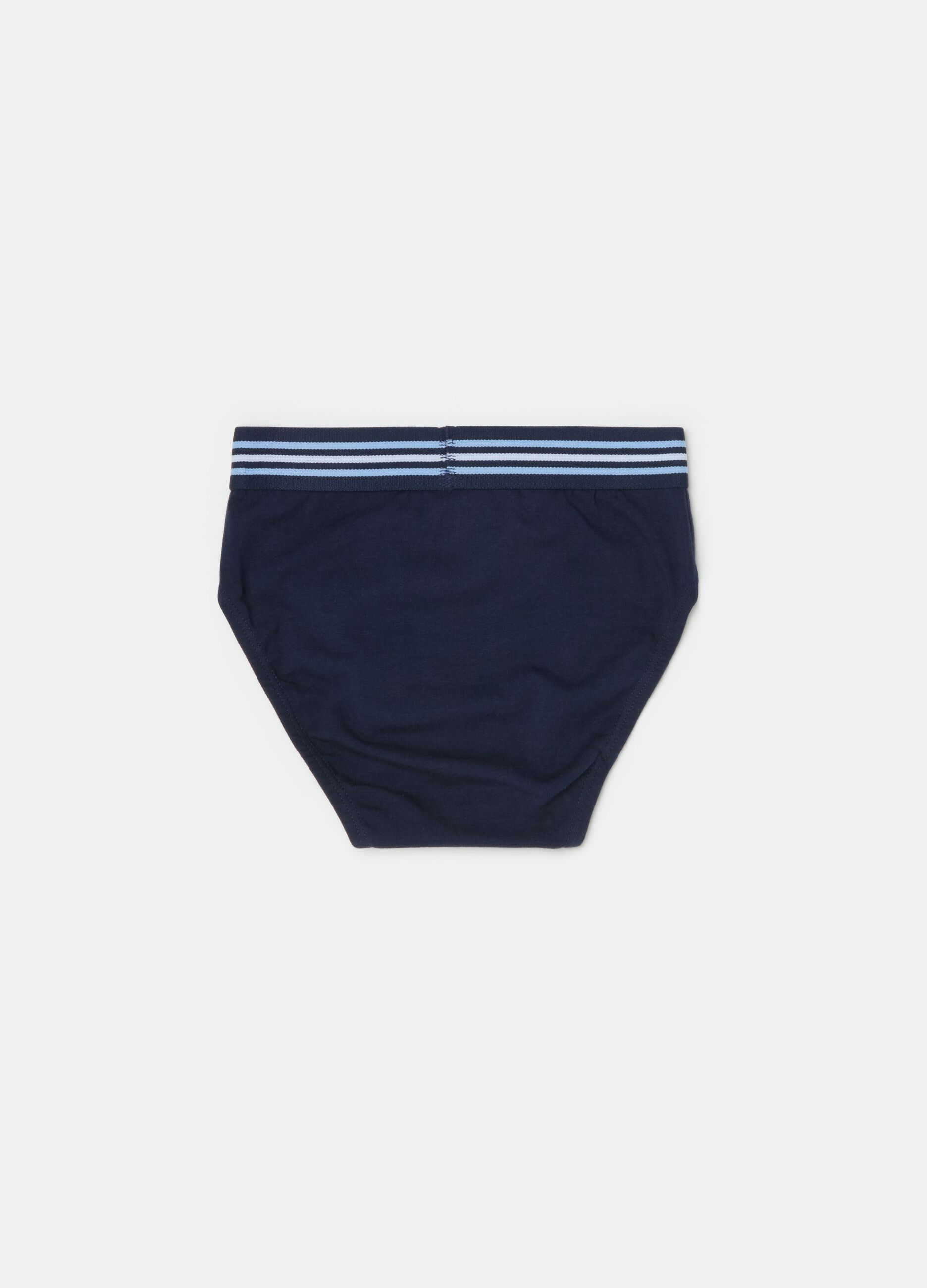 Organic cotton briefs with striped elastic