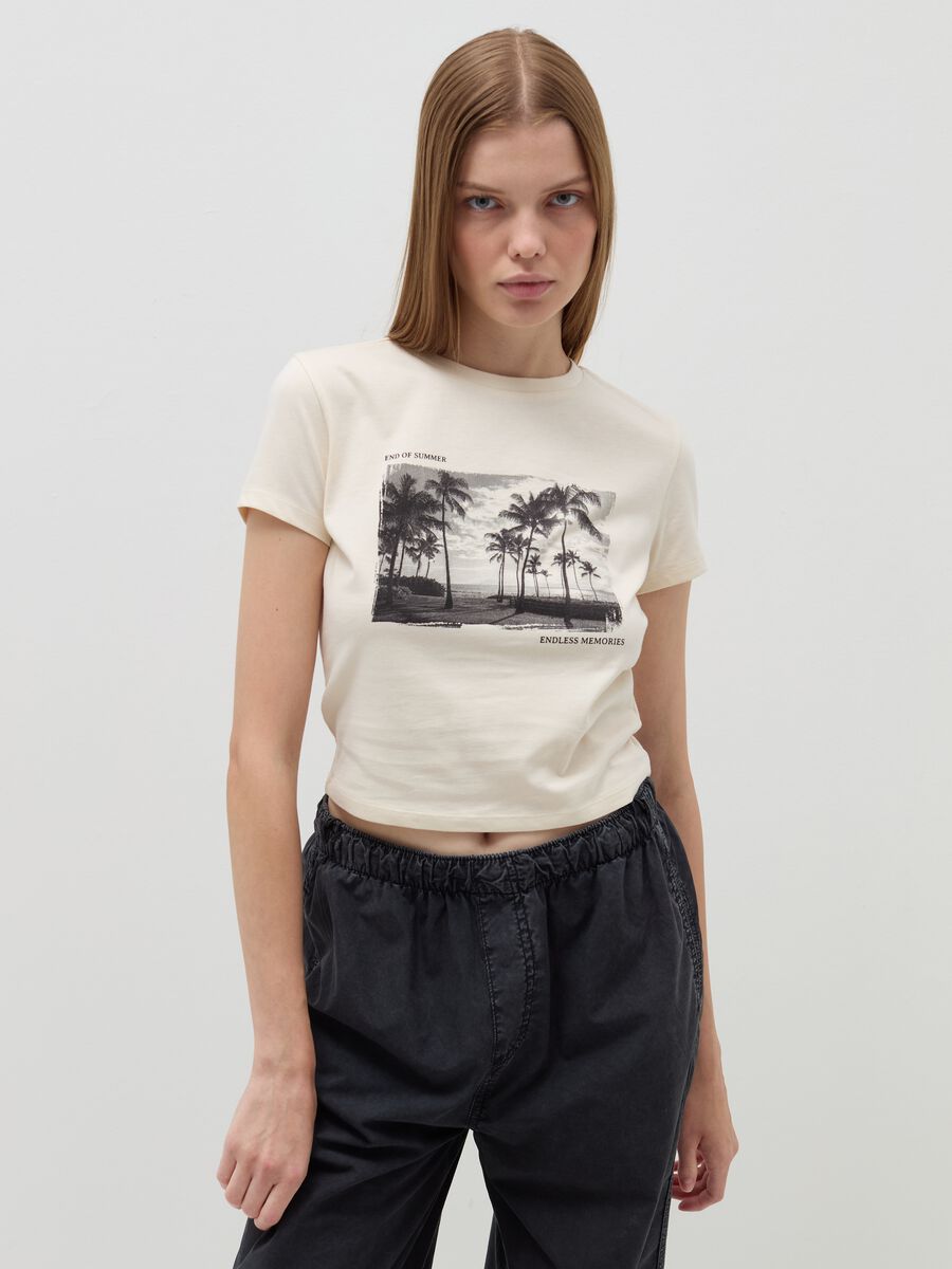 Crop T-shirt in cotton_1
