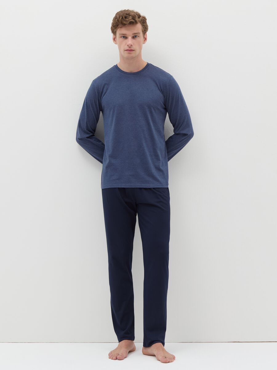 Full-length pyjamas with round neckline top_0
