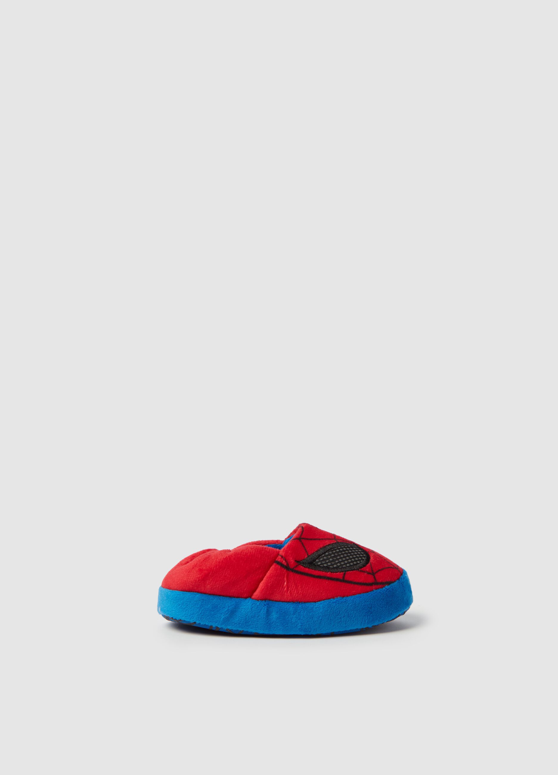 Velour slippers with Spider-Man print