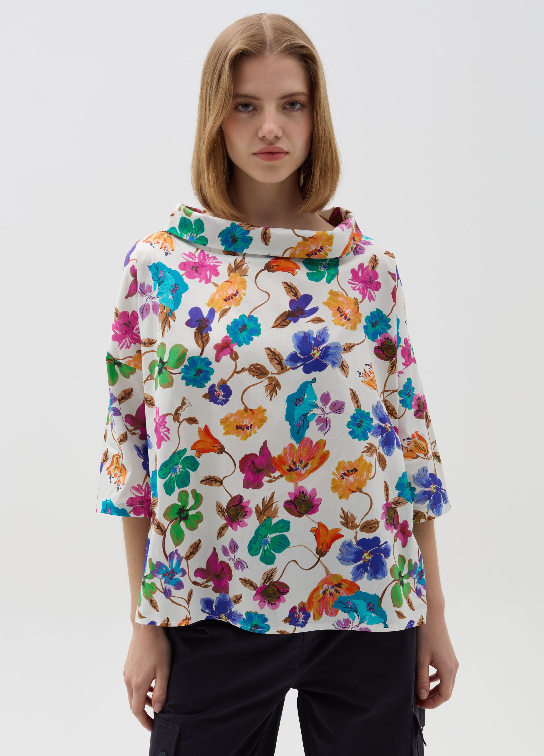 Ovs Blusa con collo risvoltato stampa a fiori