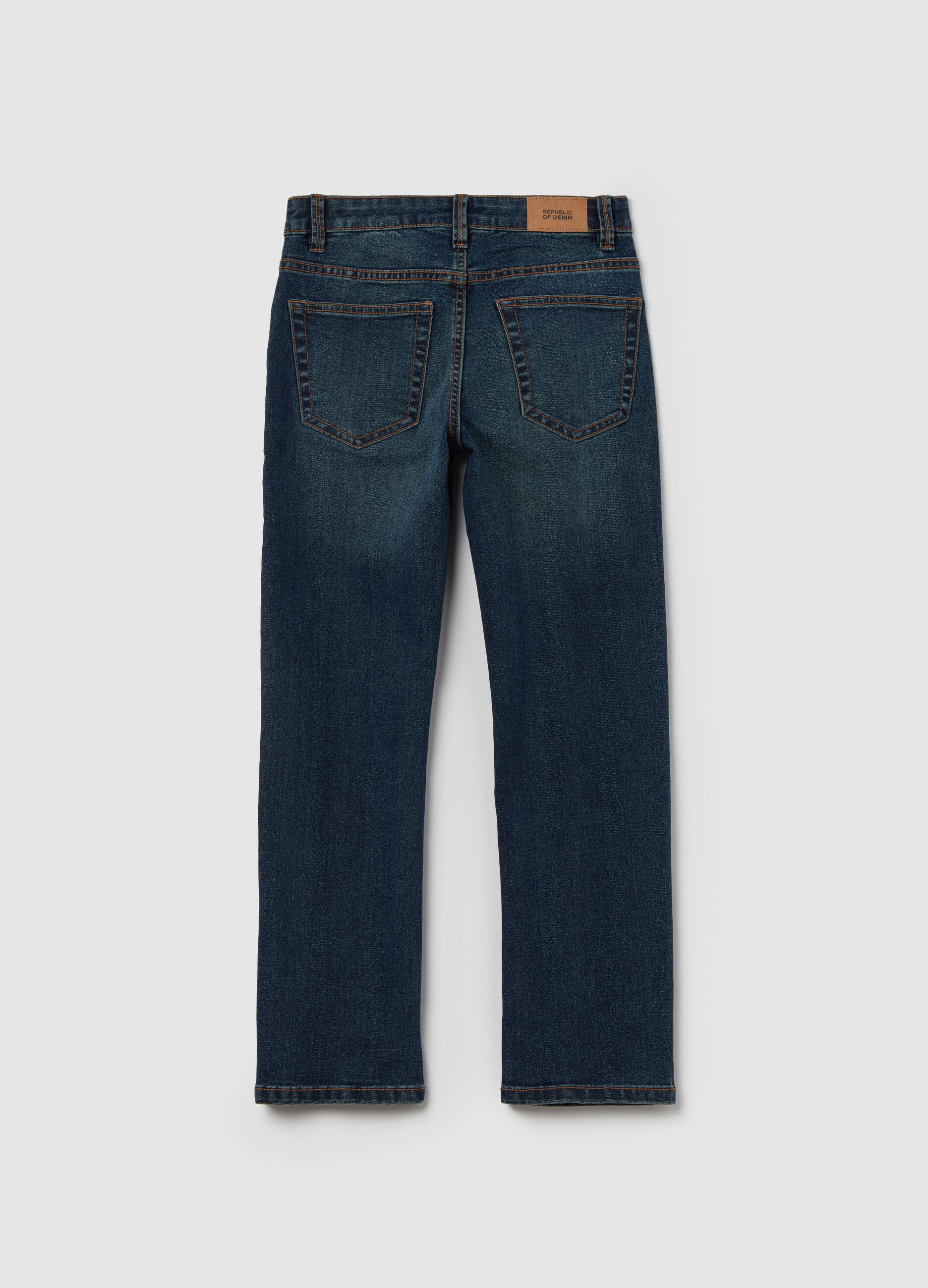 Regular-fit acid-wash jeans with five pockets