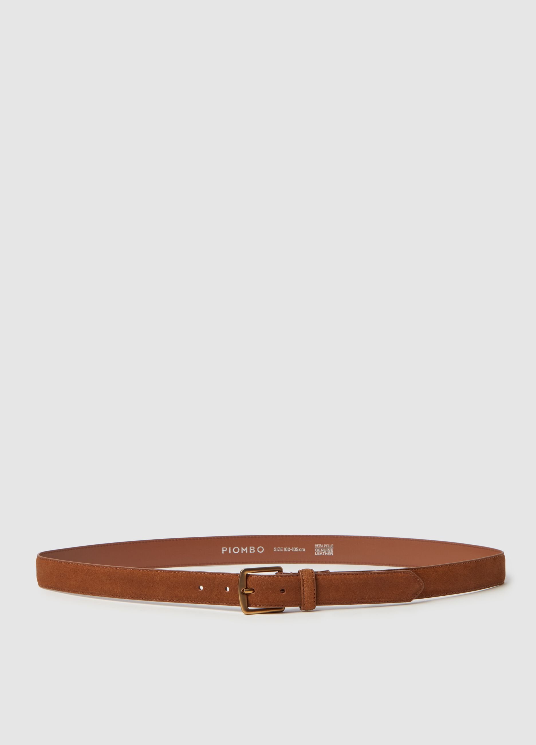 Contemporary belt in suede leather