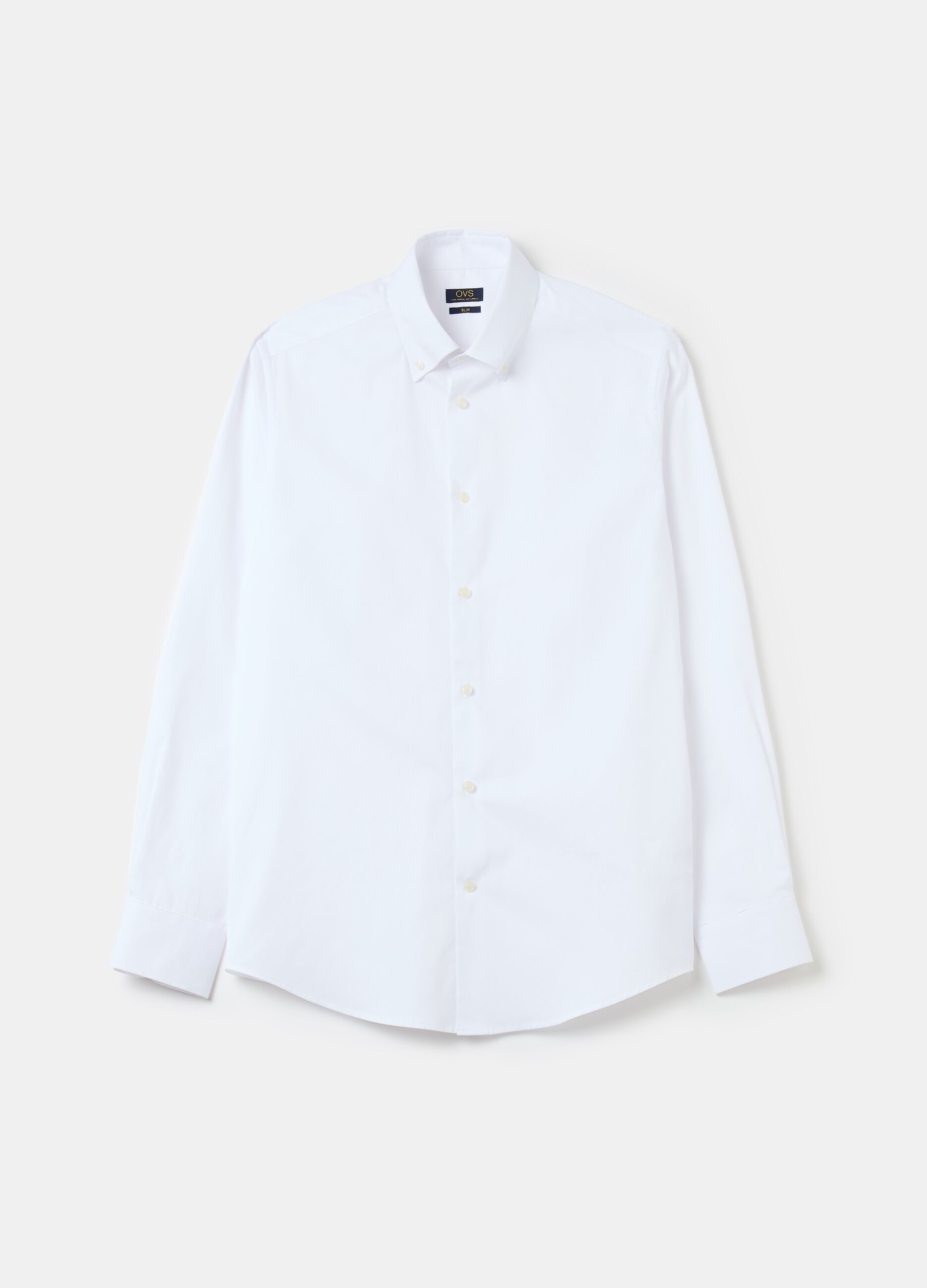 Slim button-down shirt in cotton