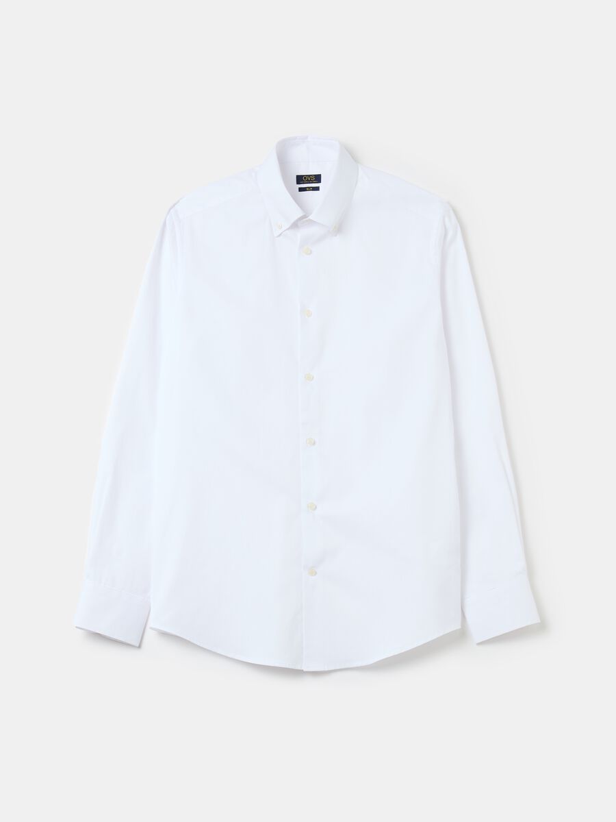 Slim button-down shirt in cotton_4