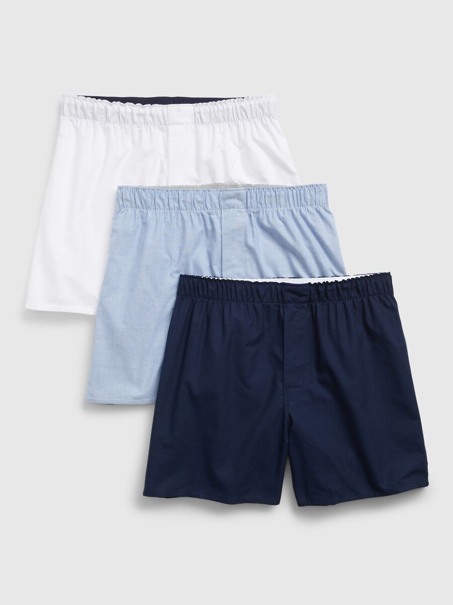 Three-pair pack boxers in cotton canvas_0