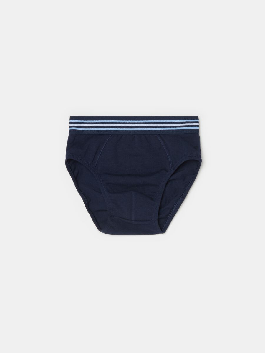 Organic cotton briefs with striped elastic_0