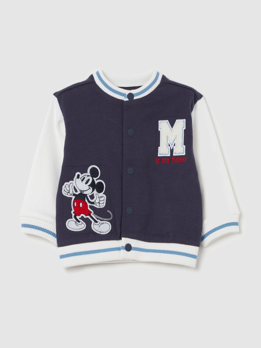 Bomber in cotone bio con patch Topolino_0