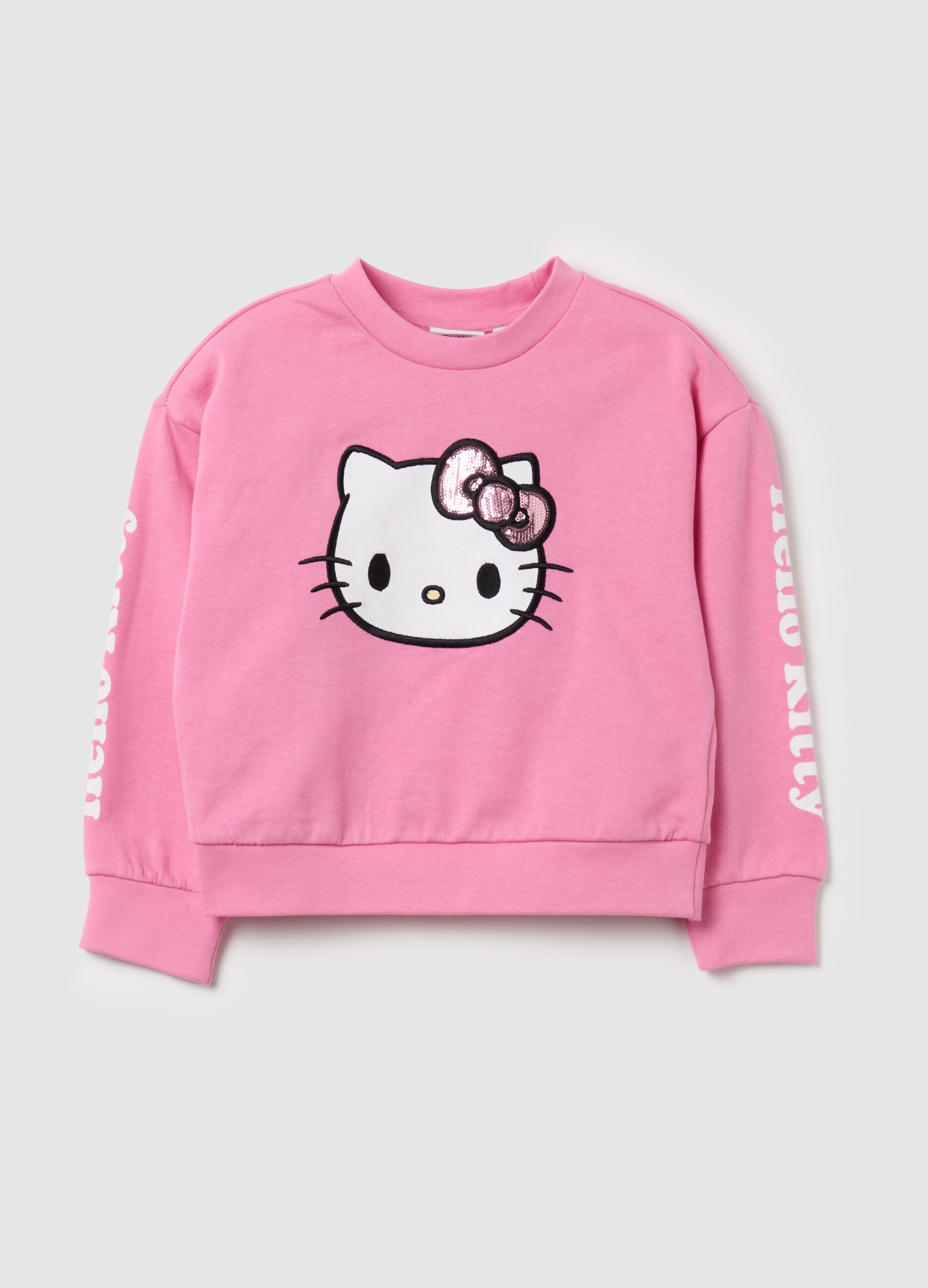 Sweatshirt in French terry with Hello Kitty patch