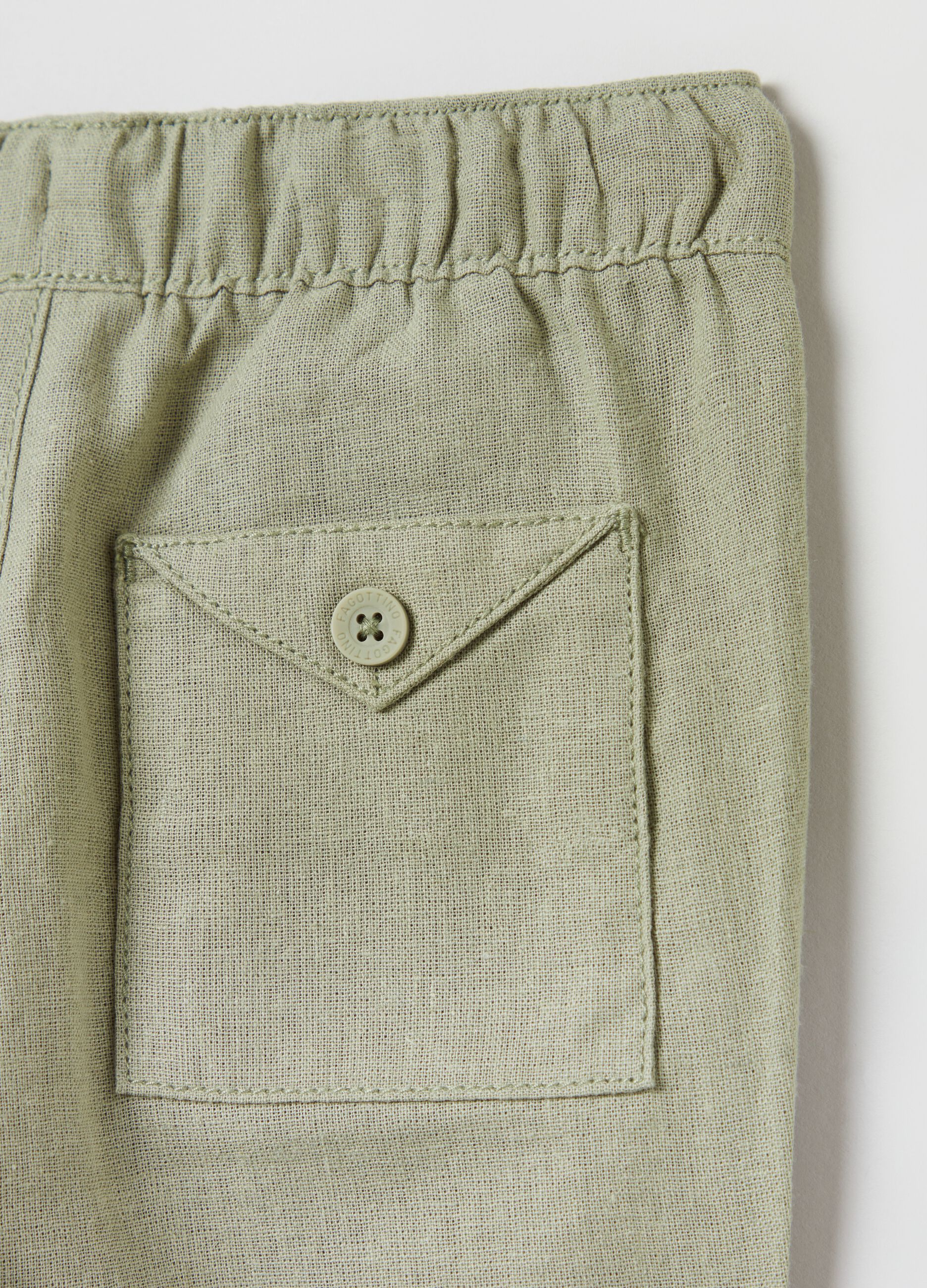 Linen and cotton jogger trousers
