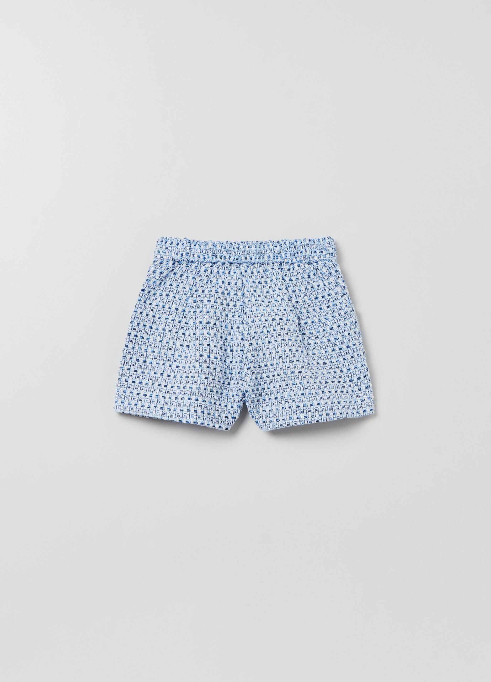 Tweed shorts with geometric design