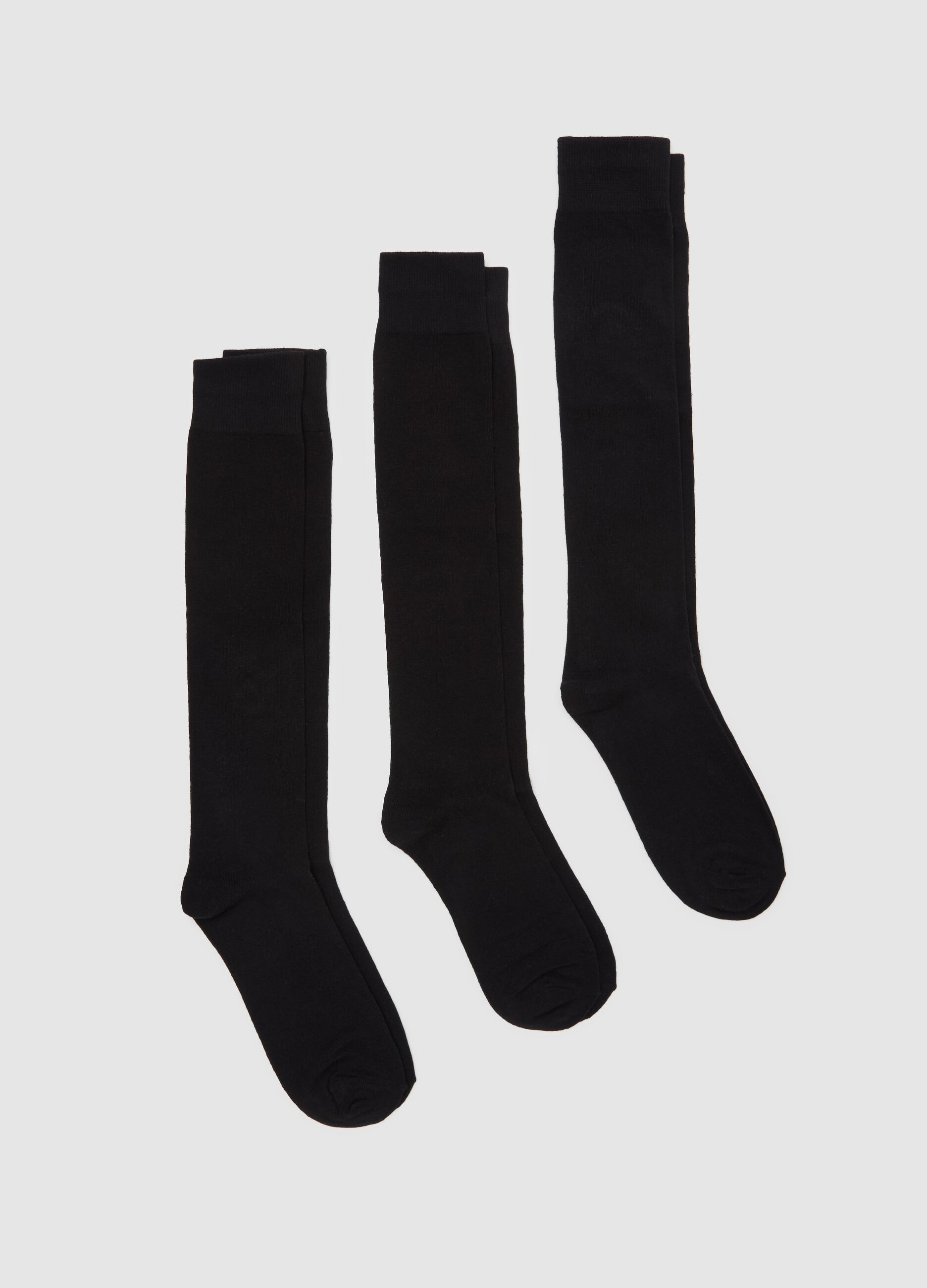 Three-pair pack long socks in organic cotton