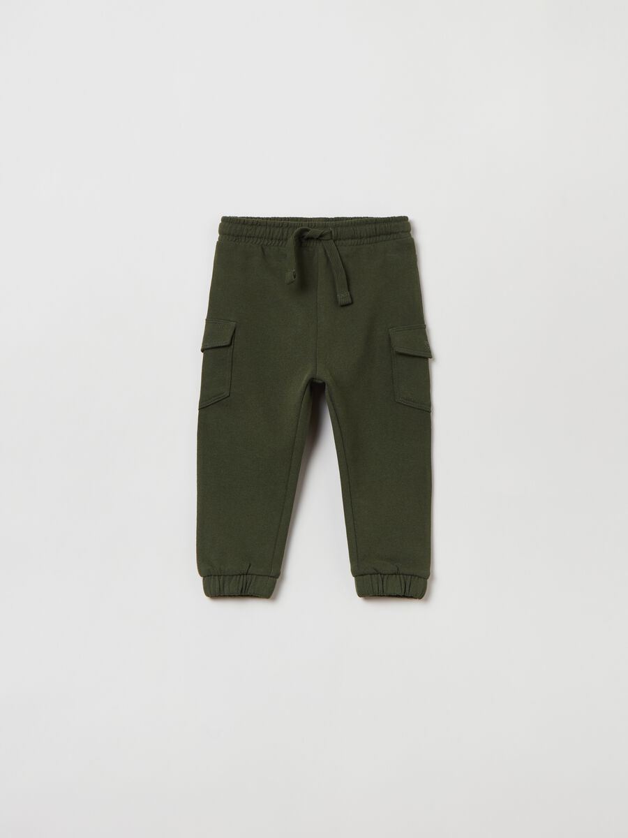 Fleece joggers with pockets and drawstring_0