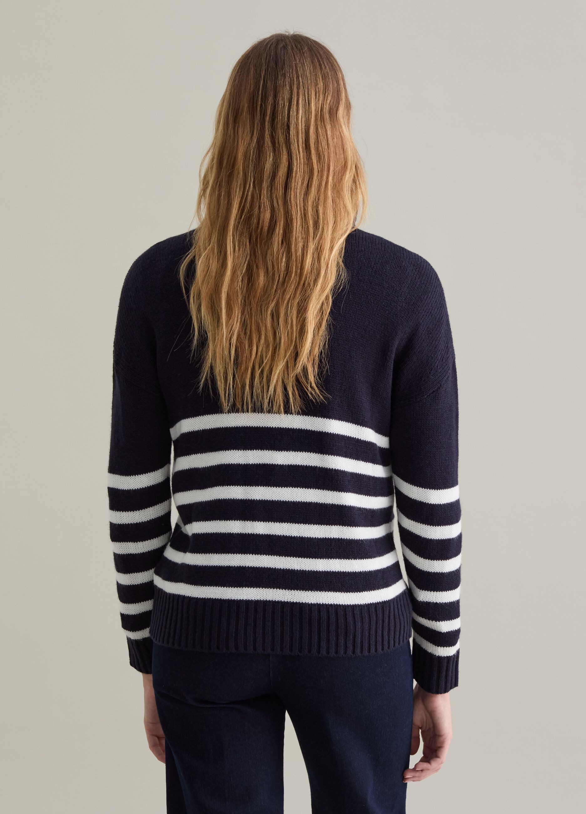 Striped half-zip pullover