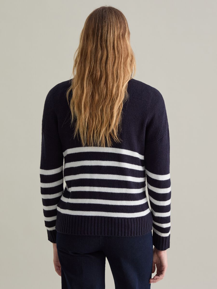 Pullover a righe half-zip_2