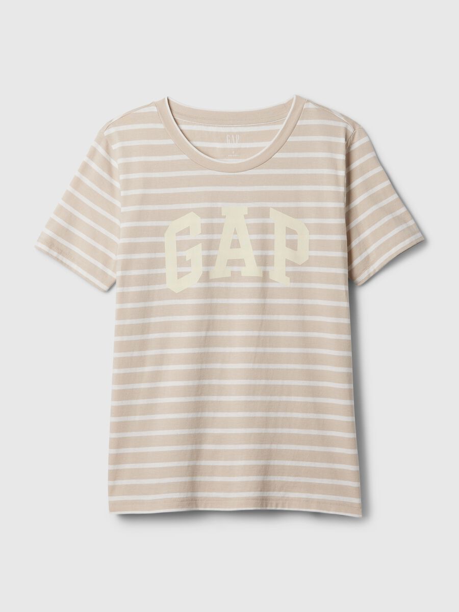 Striped T-shirt with logo print_3