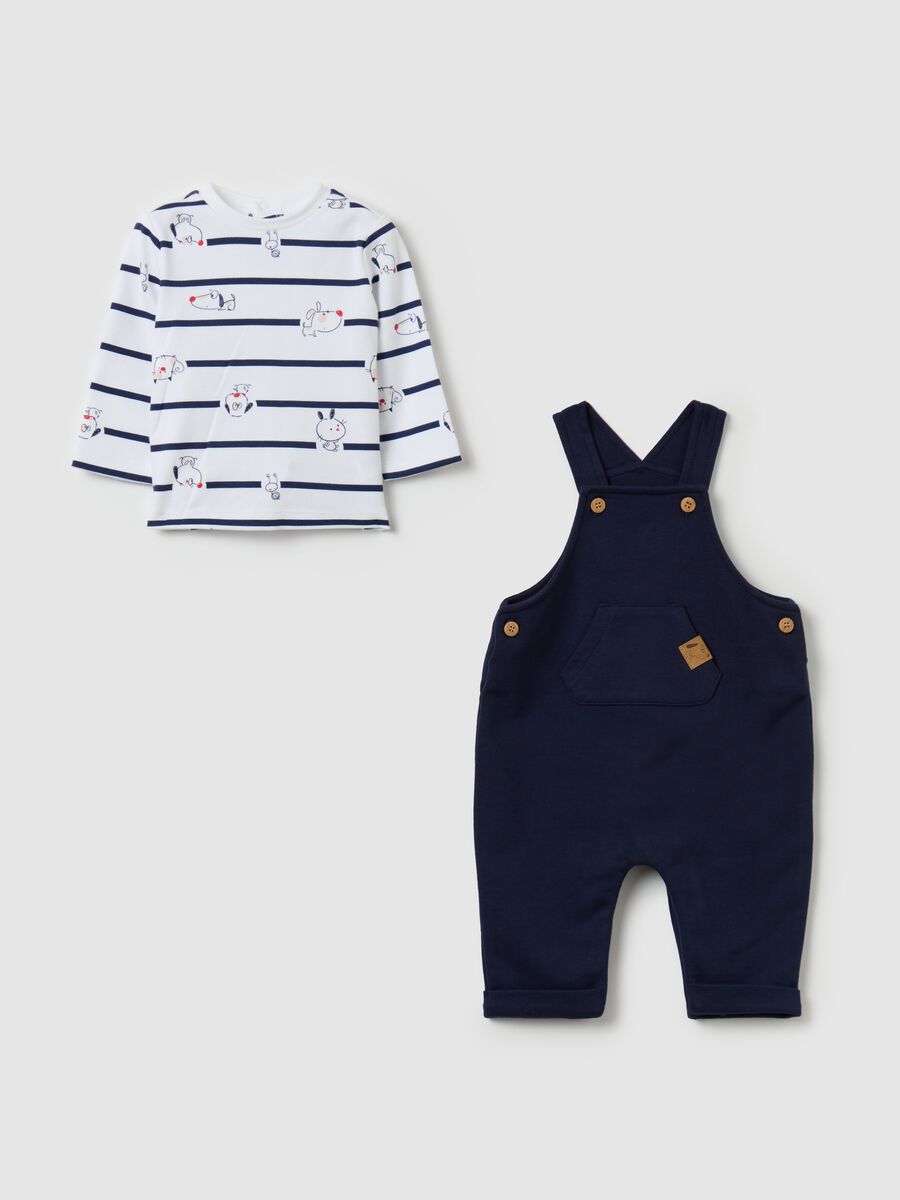 T-shirt and dungarees set in organic cotton_3