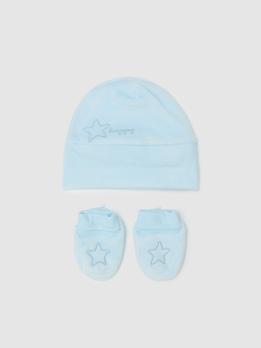 Hat and shoes set with stars embroidery_0