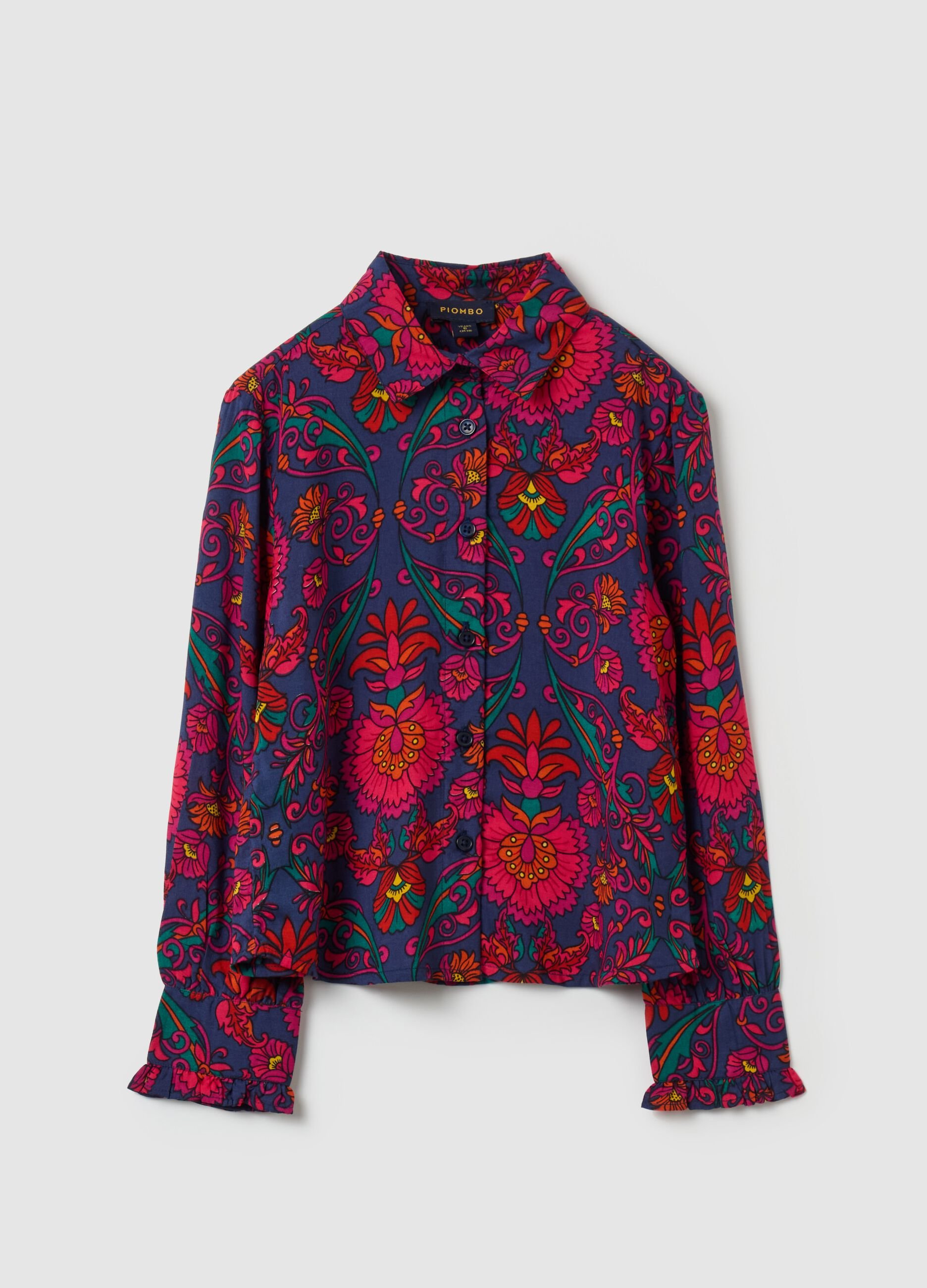 Floral shirt in viscose