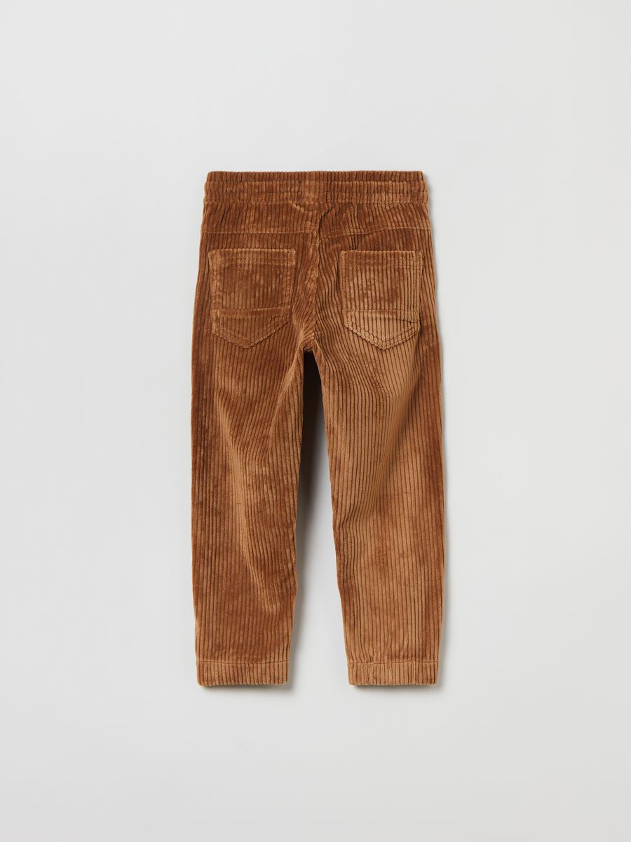 Corduroy joggers with drawstring_1