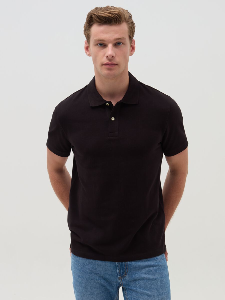 Cotton pique polo shirt_0