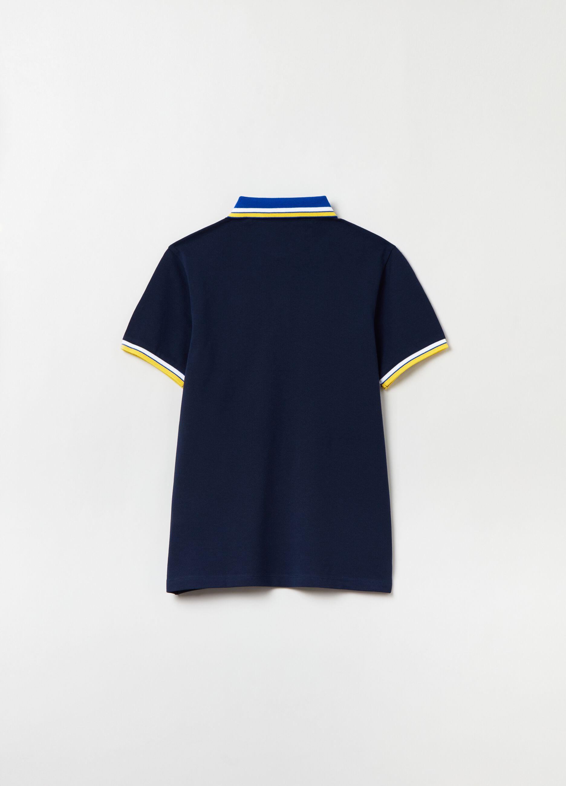 Piquet polo shirt with lettering patch