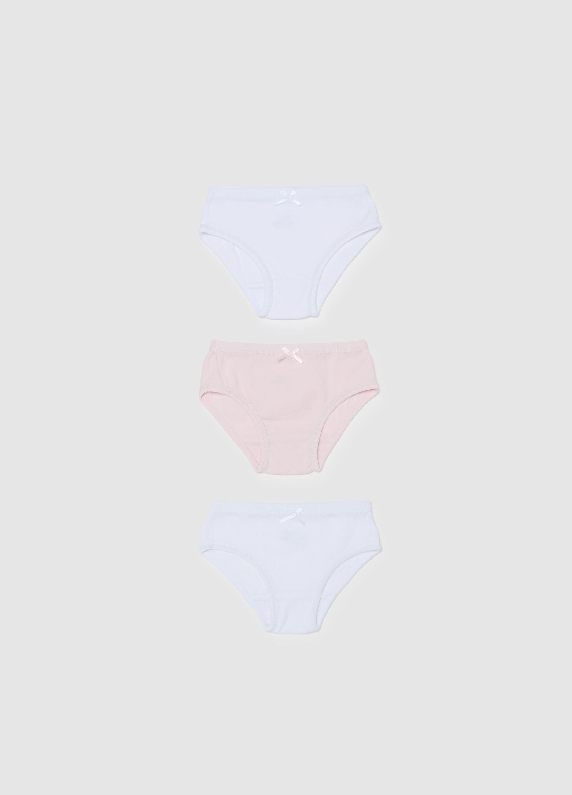 Three-pack briefs in organic cotton with bow