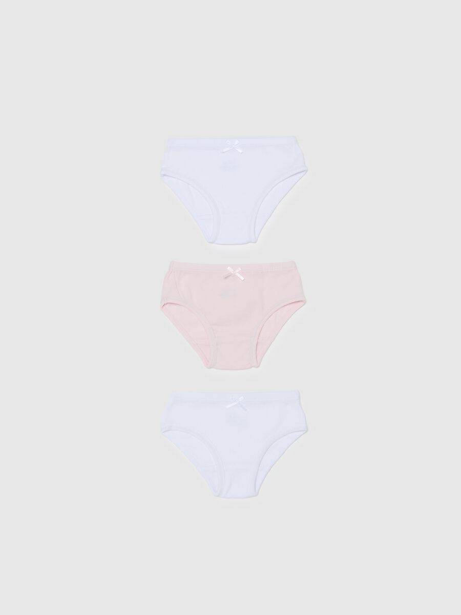 Three-pack briefs in organic cotton with bow_0