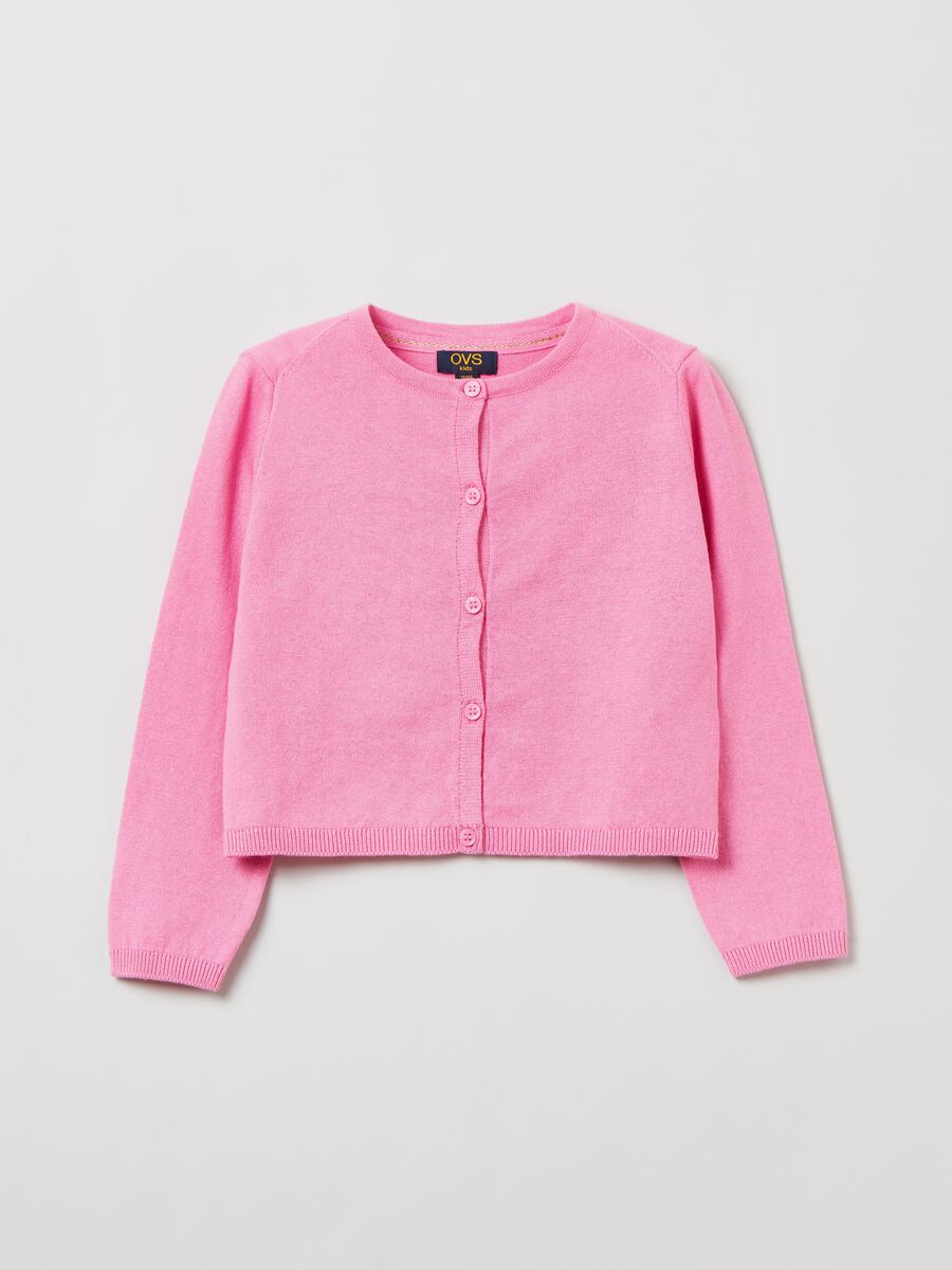 Solid colour cotton cardigan_0