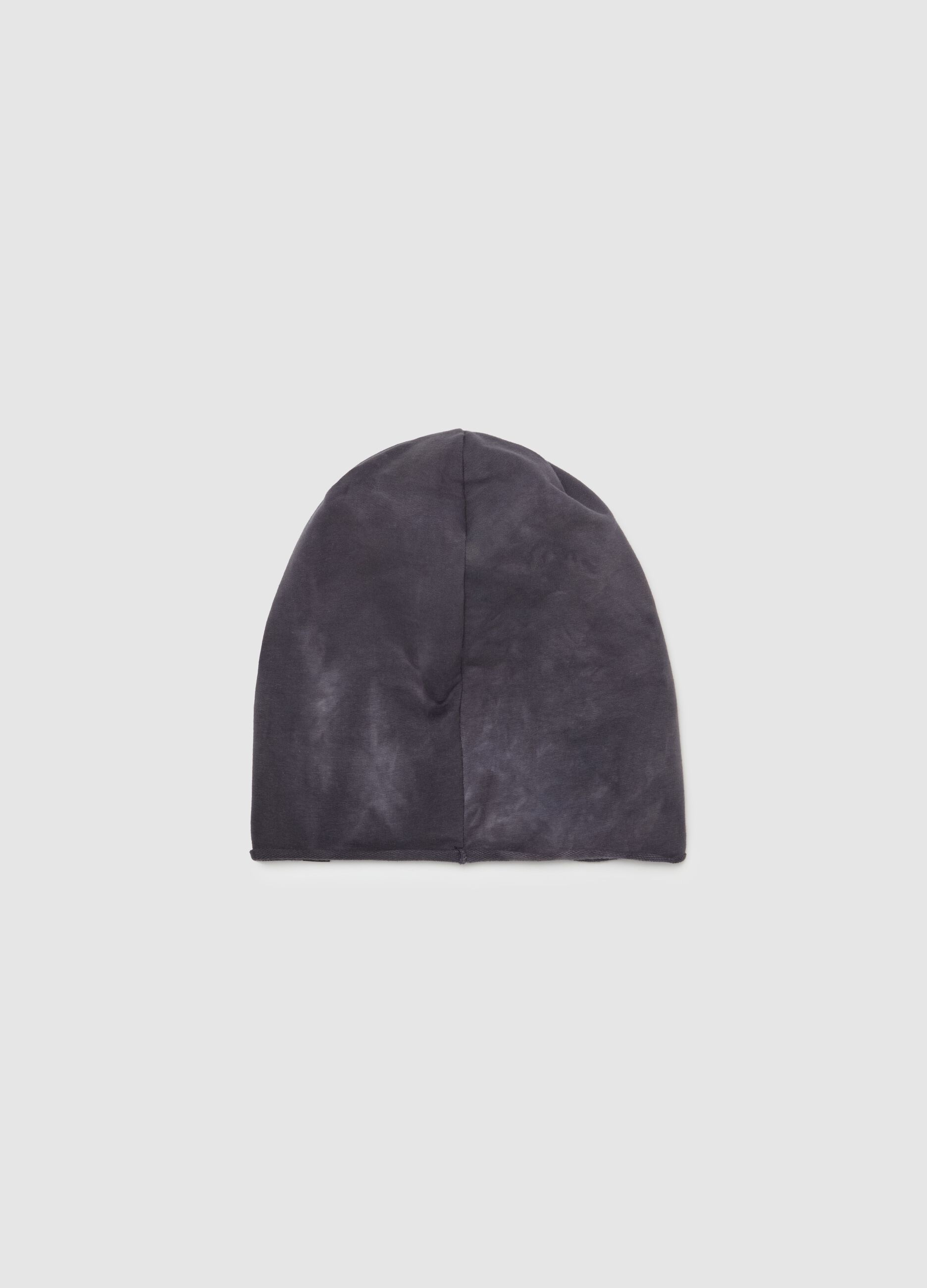 Faded-effect hat in French terry