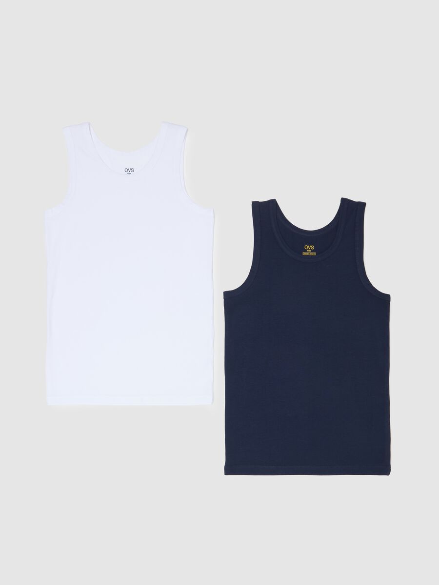 Two-pack racerback vests in organic cotton_0