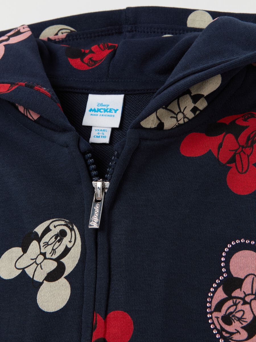 Full-zip in French Terry stampa Minnie e strass_2