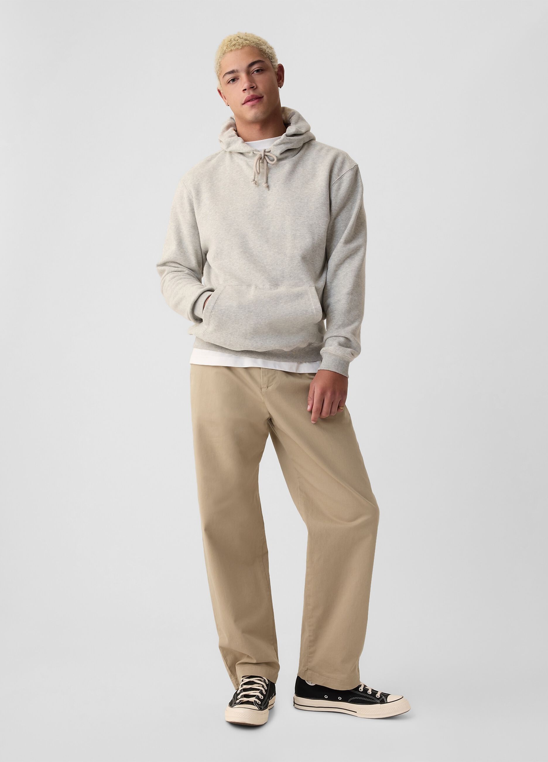 Baggy-fit trousers in stretch cotton